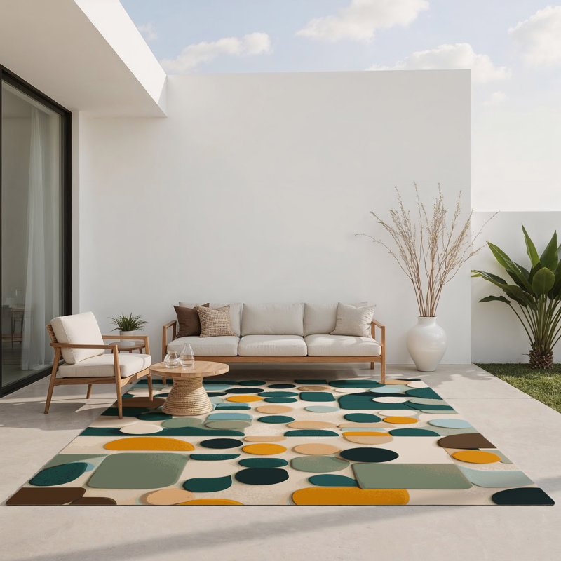 Dotted Terrains Indoor And Outdoor Area Rug, Rectangle 1'6" x 2'6"