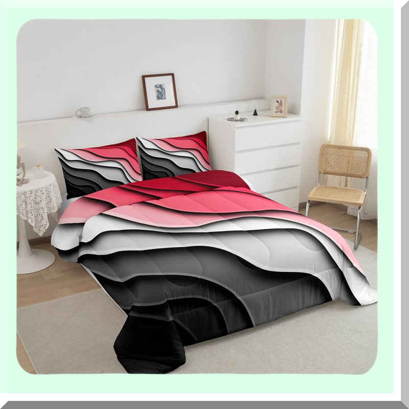 Ocean Breeze Comforter Set - Bedding Collection with Hawaiian Summer Beach Theme Decoratives. Experience the Tropical Sea in your bedroom with this Abstract Ocean Wave design.