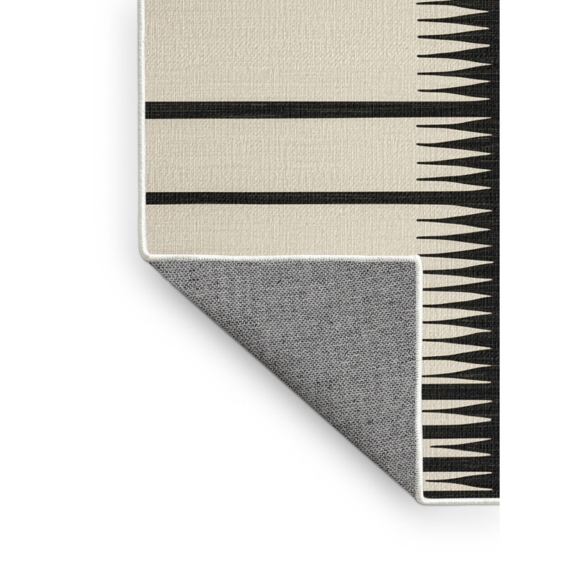  Tapis lavable rayé gris anthracite lavable, Rectangle 5 pi x 7 pi