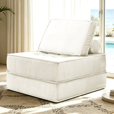 66.9 inch modular sofa, single seater, double-layer multi-combination, skin-friendly fabric, DIY suitable for living rooms, study rooms, bedrooms, and other spaces.White(Only 1 Seater)