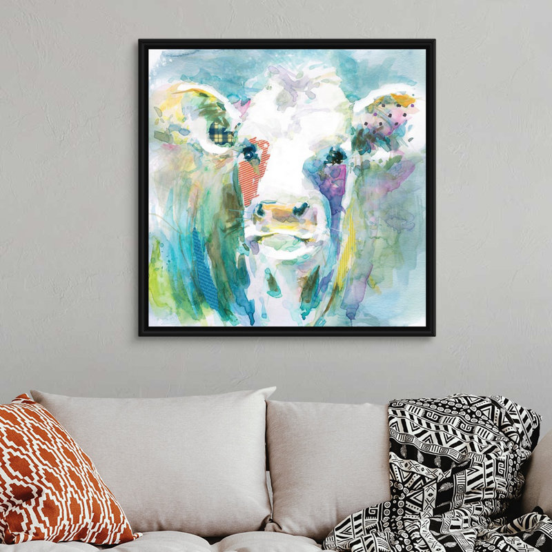 «Playful Gracie», reproduction d'art sur toile, H 37,7 po x l 37,7 po x P 1,75 po, Cadre flottant noir