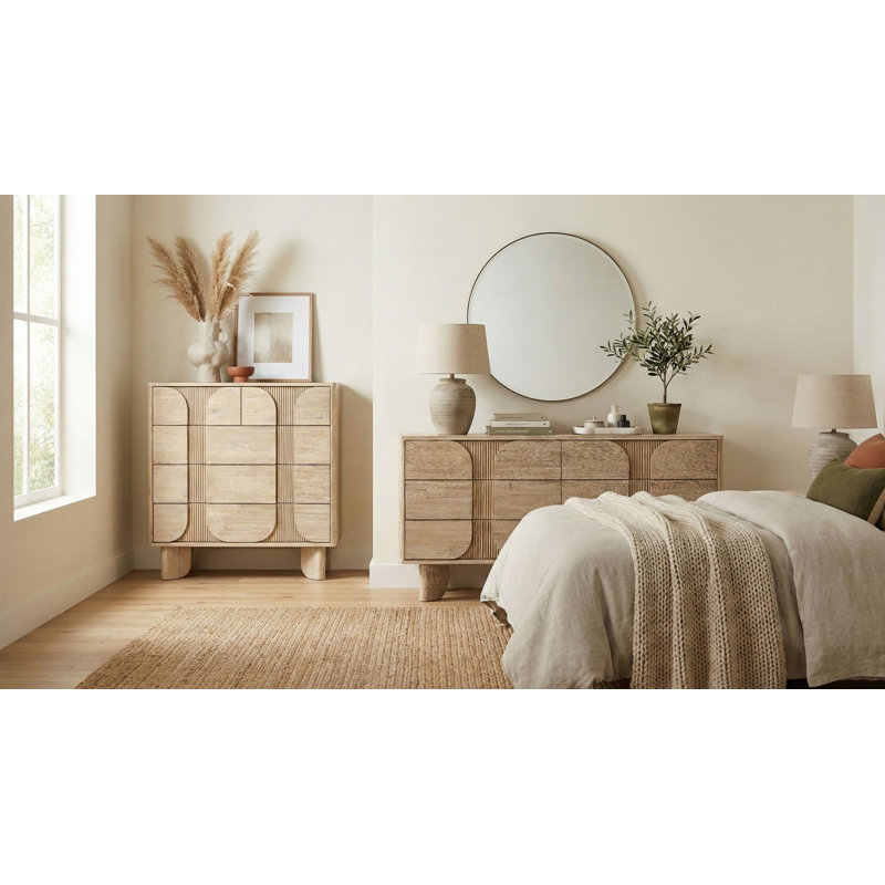 Hina 5-Drawer Acacia Chest