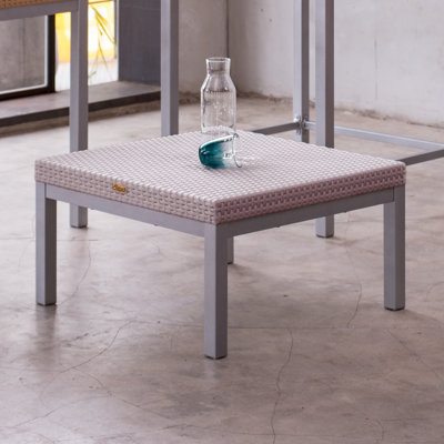 Raia Resin Outdoor Coffee Table with Aluminum Legs