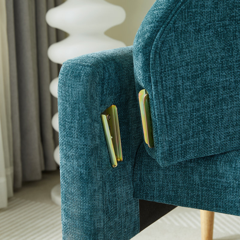 Upholstered Accent Chair, Turquoise