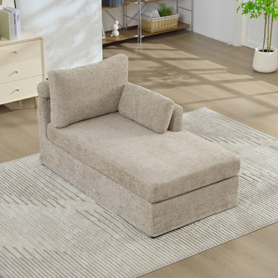 Modular Sofa Bed With Cushions, Upholstered In Soft Chenille Fabric, Sturdy Metal Legs, Strong Load-Bearing Capacity, Suitable For Living Rooms, Bedrooms, And Apartments