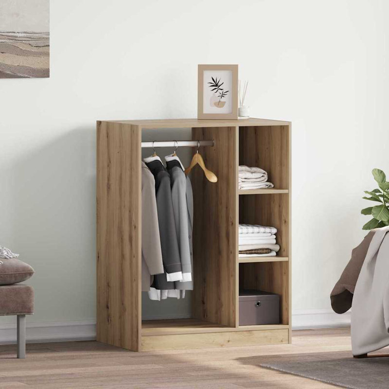 Wardrobe 77X48x102 Cm Engineered Wood, Artisan Oak, 77 x 48 x 102 cm, with Rod
