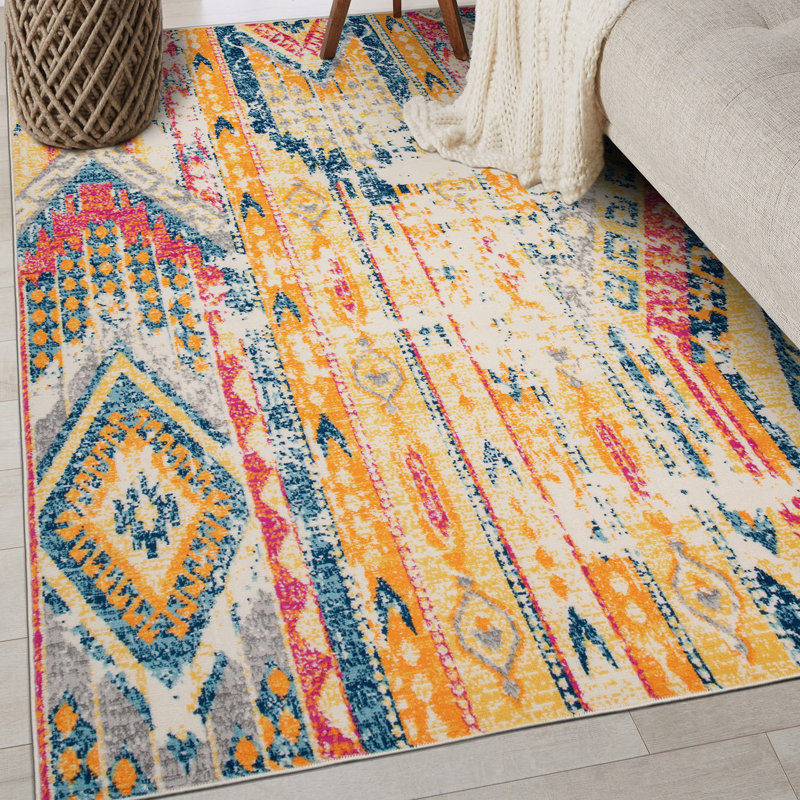 Tapis jaune / bleu / rouge Ezzelina