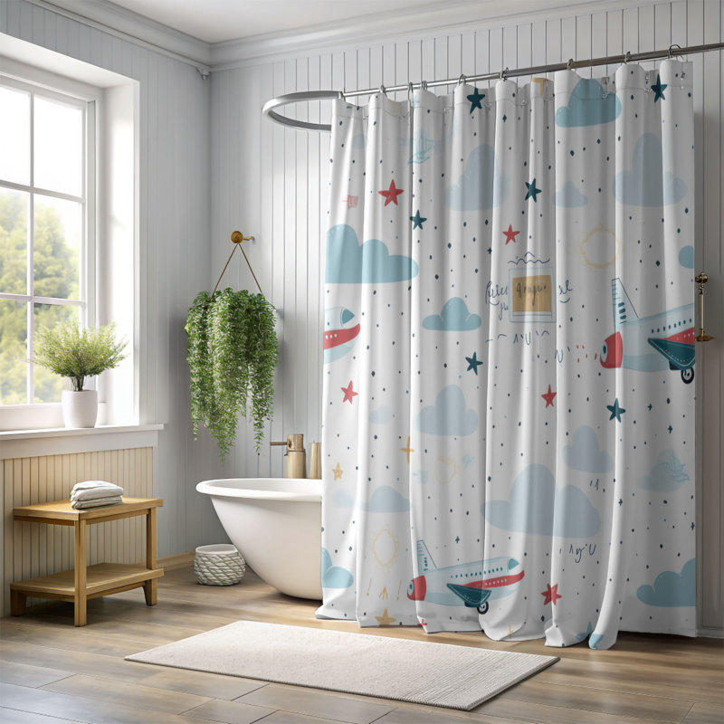 Flight Patterns - Rideau de douche Premium, H 74 po x l 71 po