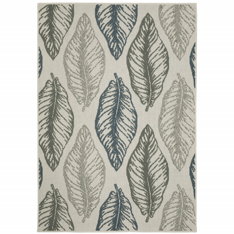 Gibney Floral Indoor / Outdoor Rug, Rectangle 5'3" x 7'3"