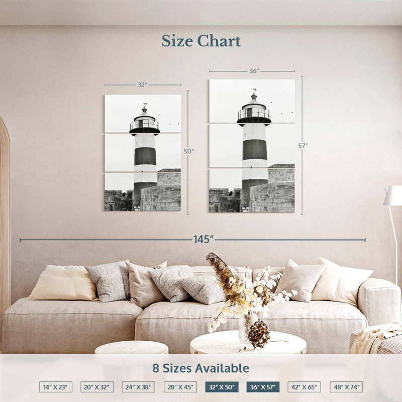 Phare du château Aletra Southsea, H 50 po x l 32 po