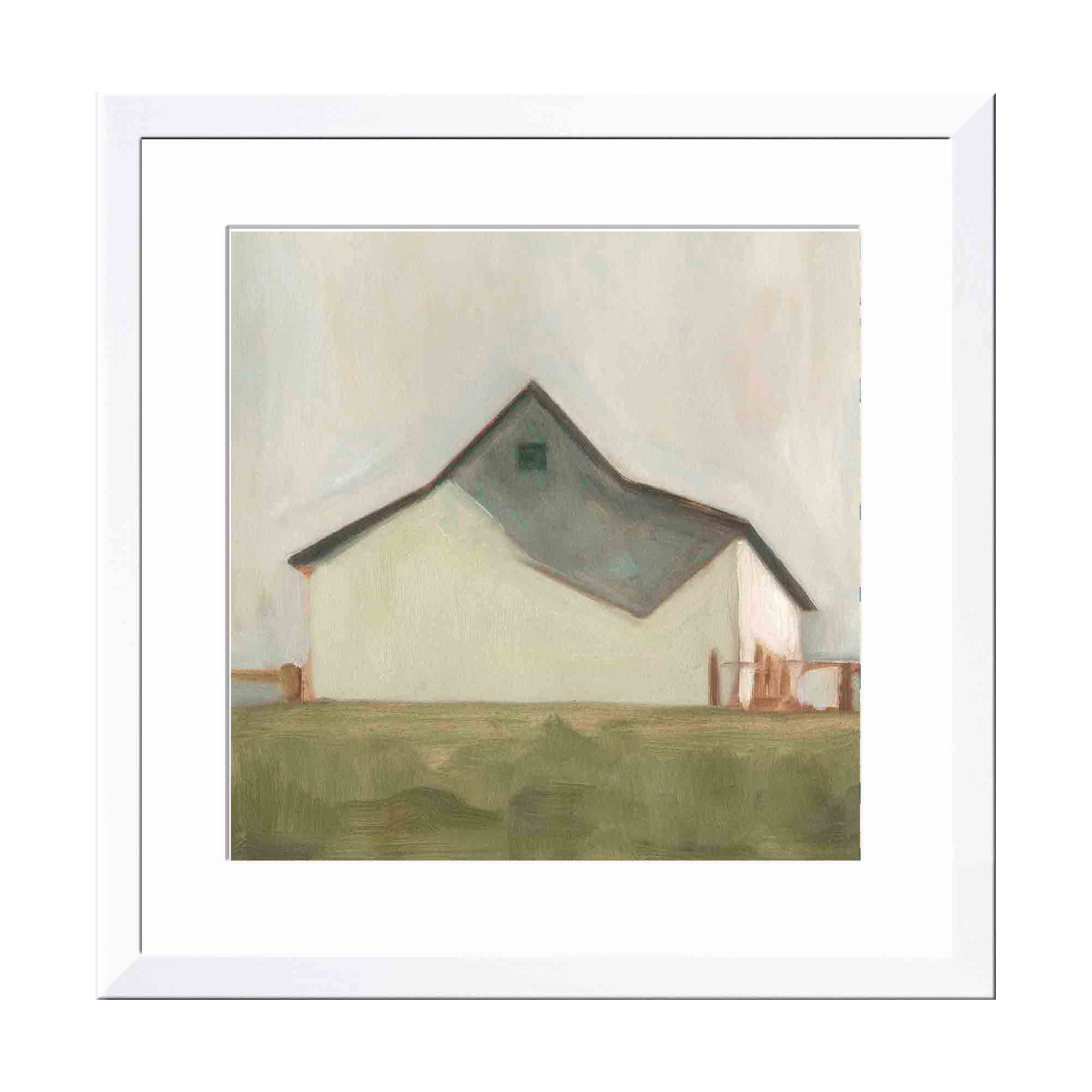 Serene Barn V by Emma Scarvey, 12"H x 12"W, White