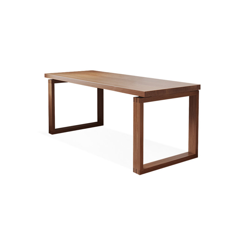 Bureau rectangulaire en bois massif brun clair, H 29,53 po x l 55,12 po x P 23,62 po