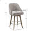 Élégant tabouret de comptoir avec siège pivotant et pieds en bois massif, offrant confort et fonctionnalité.-2080813563-2080813565
