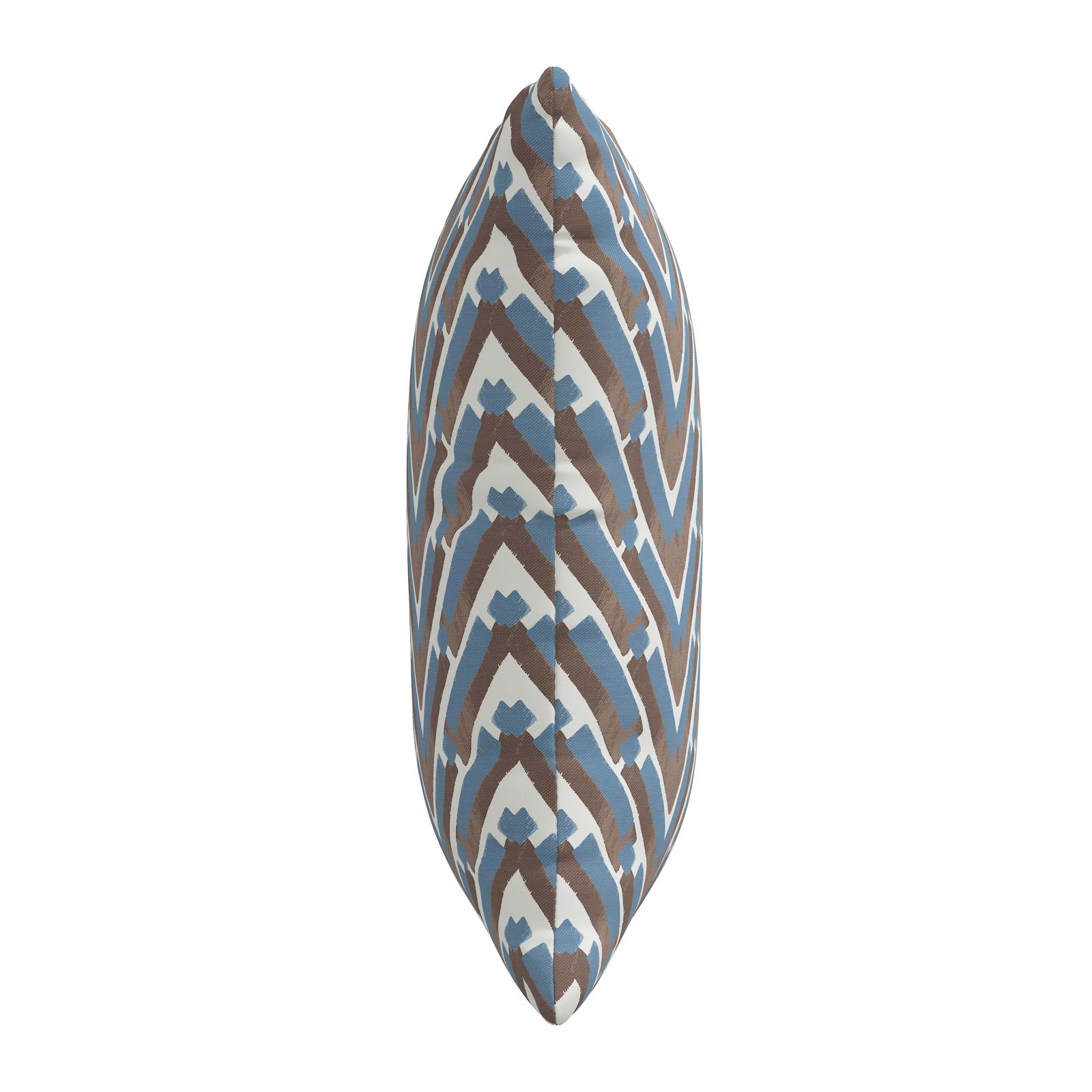 Chevron Cotton Throw Pillow, Blue/Brown/White, 18" x 18", Polyester/Polyfill