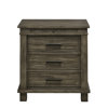 Remy 3-Drawer Nightstand with USB Charger and Pull-Out Beverage Tray