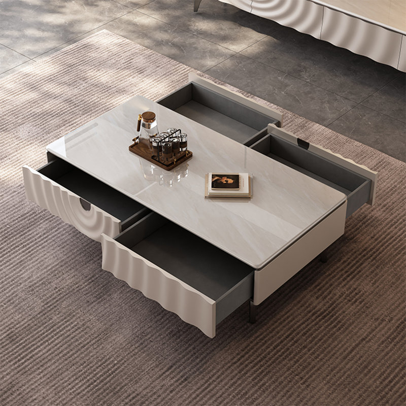 Table basse rectangulaire supercristalline, H 15,7 po x l 59,1 po x P 31,5 po