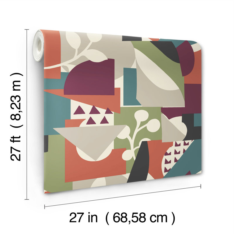 Geometric Wallpaper Roll, Forest