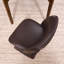 Chaises de salle à manger pivotantes en cuir et métal brun foncé