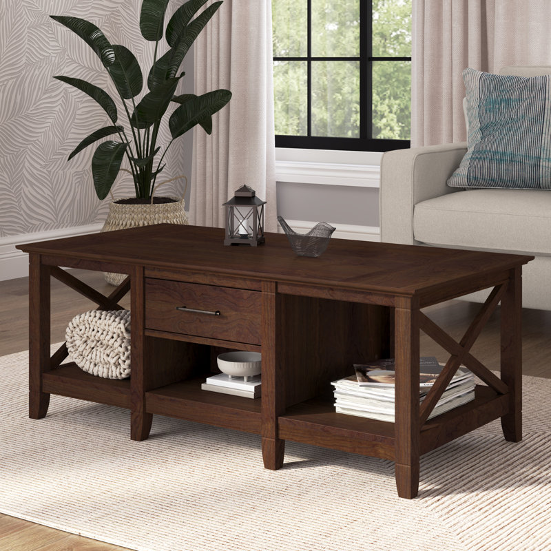 Table basse avec rangement Huckins, Cerisier Bing
