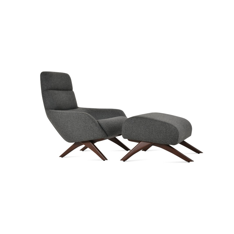 Fauteuil en bois BRC, Laine gris foncé