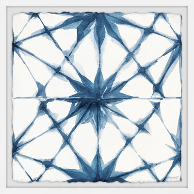 «Blue Geometric Motif», reproduction encadrée