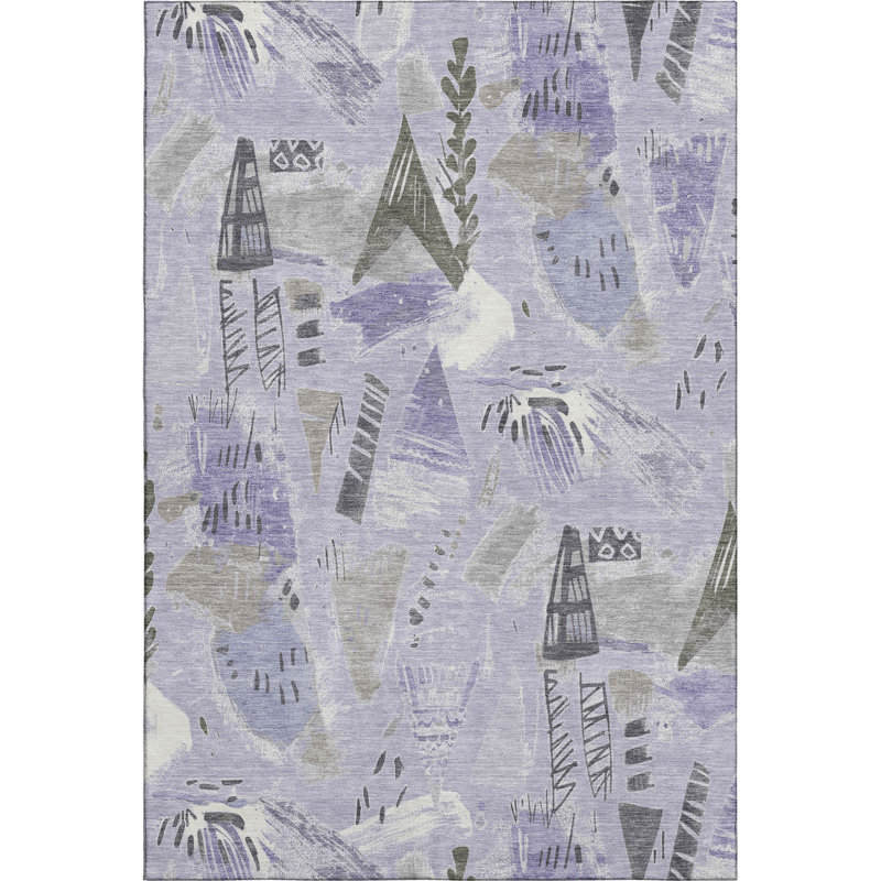 Premium Machine Washable Harjo AMF1573 Modern Rug, Rectangle 8' x 10'