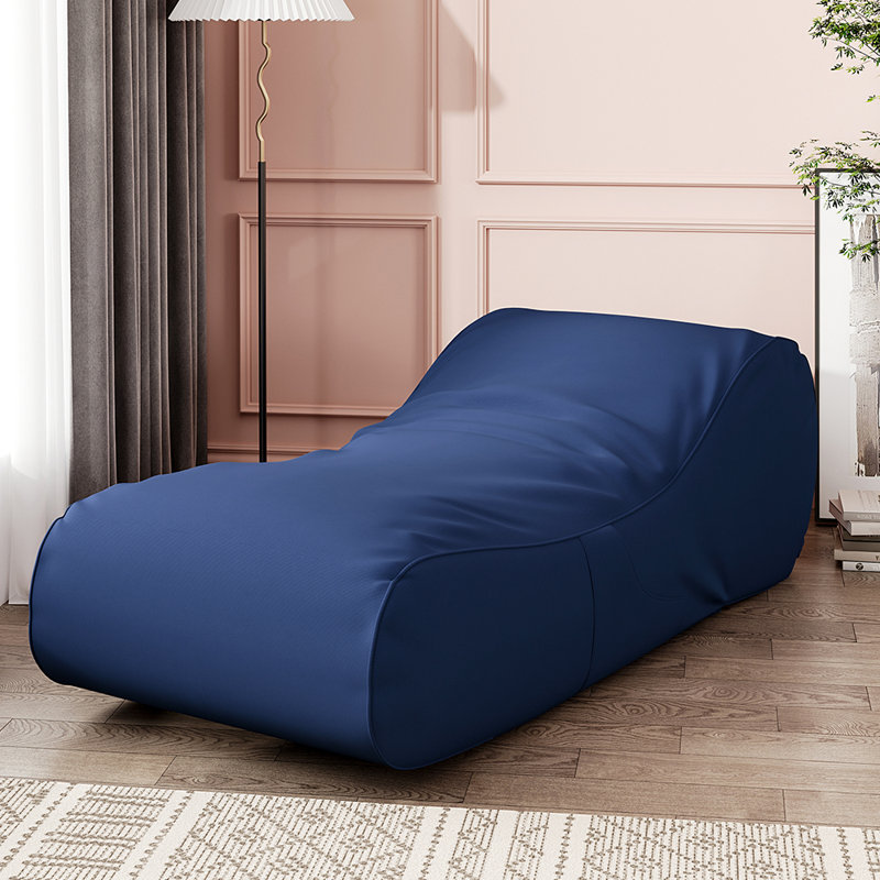 180 cm Linen Blend Bean Bag Chair, Blue