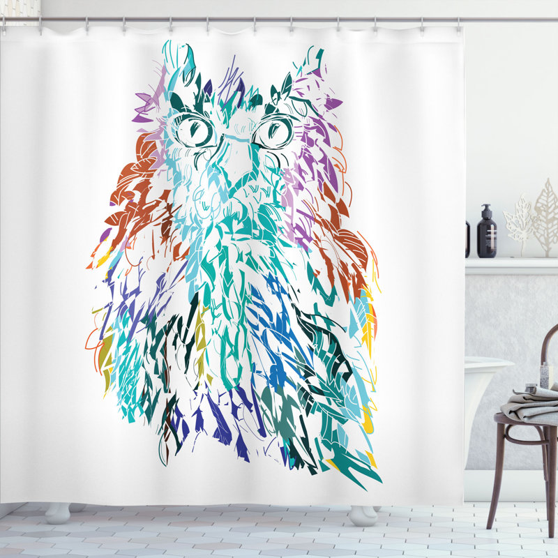 Shower Curtain with Hooks Included, 70" H x 69" W