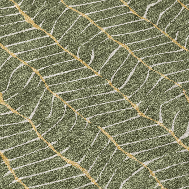 Tapis intérieur / extérieur lavable à la machine Chantille ACN3038, Olive, 9 pi x 12 pi