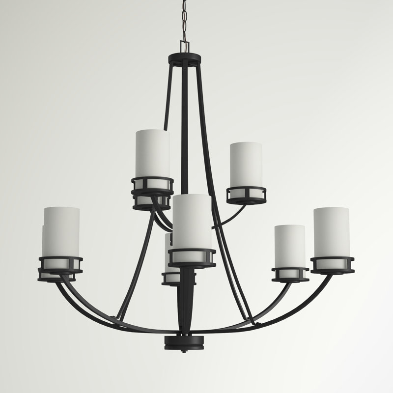 Lustre à neuf lumières Robie de Génération Éclairage , Nuit noire, Pas Energy Star, Non