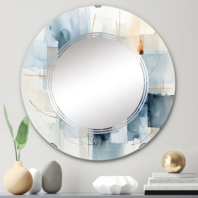 Jonstone - Miroir mural rond moderne, 24 po x 24 po