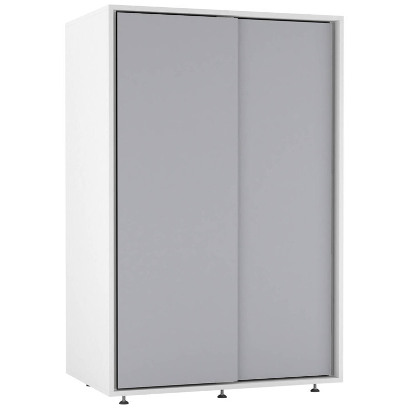 Engineered Wood Wardrobe, White/Grey