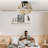 18" Boho Beaded Ceiling Fan With Light And Remote, Oak White Finish