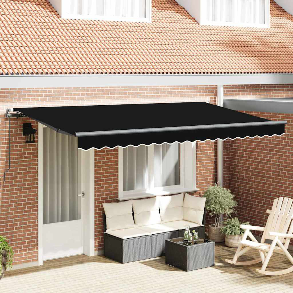 Retractable Awning Brown 400 X 200 Cm Polyester, Aluminium