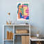 Colorful Striped Shapes Abstract Modern Wall Art Print-275617121