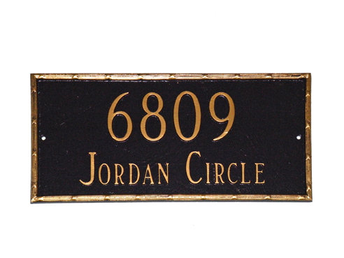 plaque d’adresse murale sur 2 lignes Washington, Rouge brique / argent, Oui