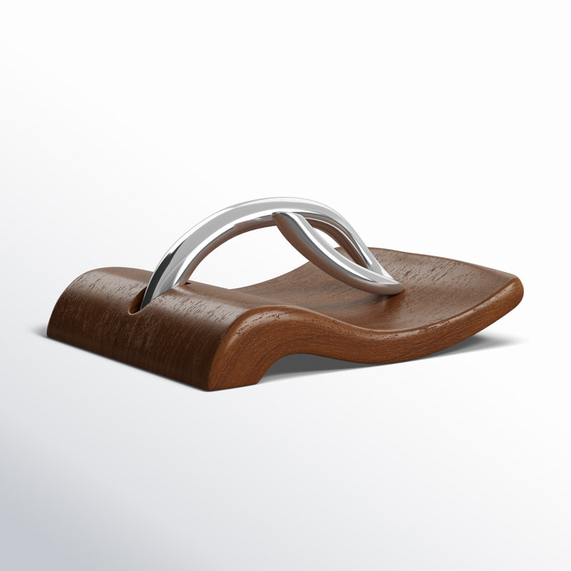 Acacia Wood and Stainless Steel Napkin Holder
