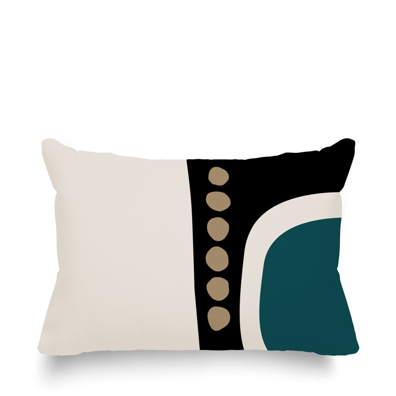 Coussin lombaire réversible intérieur / extérieur Sofi Minimalist, H 18 po x l 25 po, Émeraude