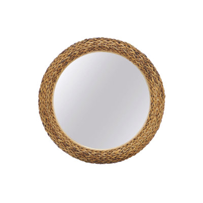 Maui - 36" Round Wall Mirror - Natural Finish