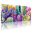 Plantes et fleurs, cactus coloré, ensemble de 3 reproductions d'art sur toile-240724385