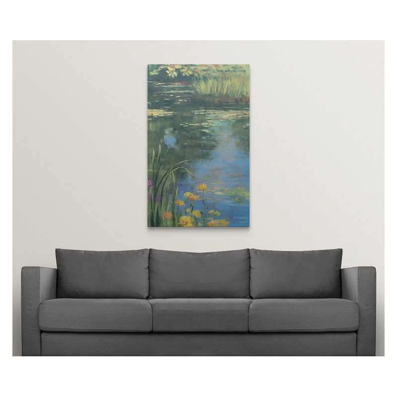 «Garden Pond II» par Carol Rowan, H 48 po x l 32 po x P 1,25 po, Toile