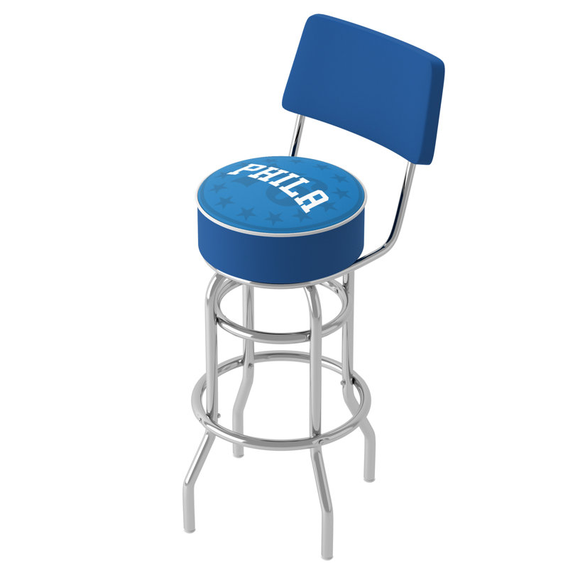 Swivel Upholstered Counter Stool with Metal Frame