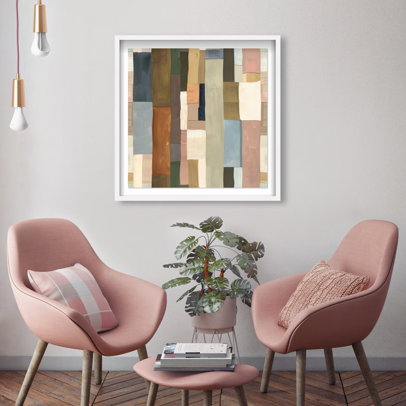Woven Earthscape Shadowbox Abstract Print by Oliver Gal, Black Frame, 12 x 12, 25.5"H x 25.5"W, White Frame