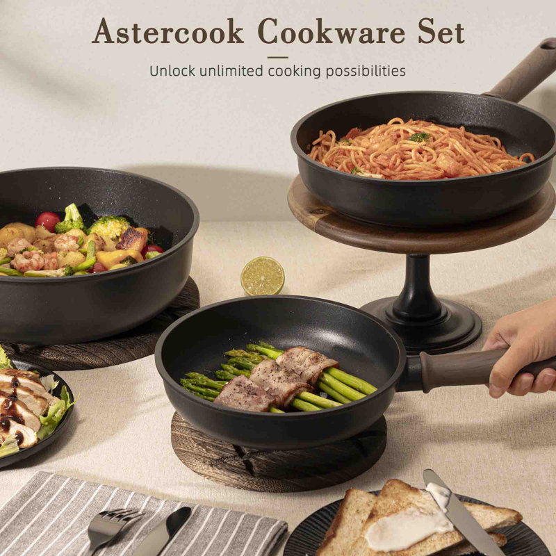 Batterie de cuisine antiadhésive 19 pièces