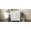 Armoire de meuble-lavabo moderne 30 po - Structure en bois massif blanc avec lavabo en céramique. 3 tiroirs et porte pour une organisation dans un cadre de style. Lavabo équipé, élégant-1008615610