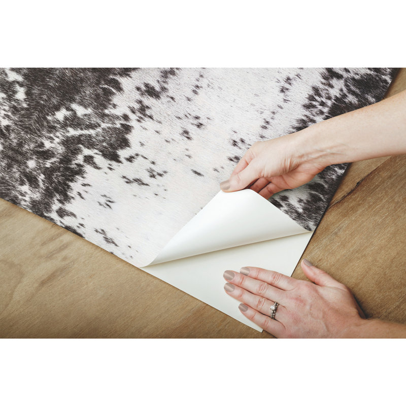 Papier peint adhésif marbré Appaloosa, Noir