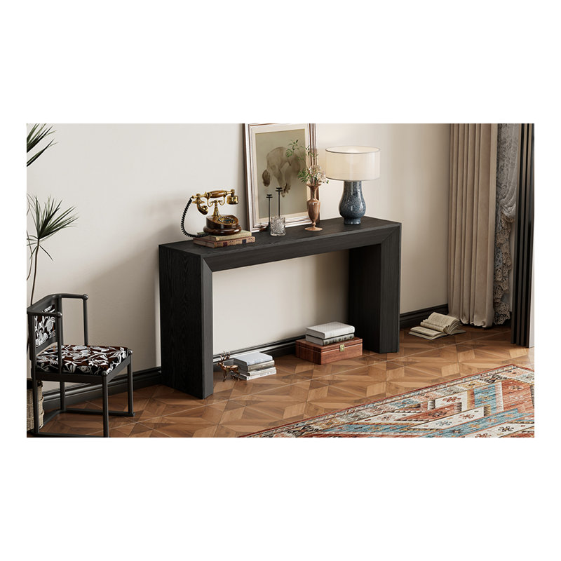 Console élégante Mirod, conception de foyer, simple et fonctionnelle avec plateau en placage de bois de haute qualité, polyvalente pour le couloir, le salon ou le vestibule