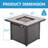 Lindse Square Iron Propane Smokeless Fire Pit Table