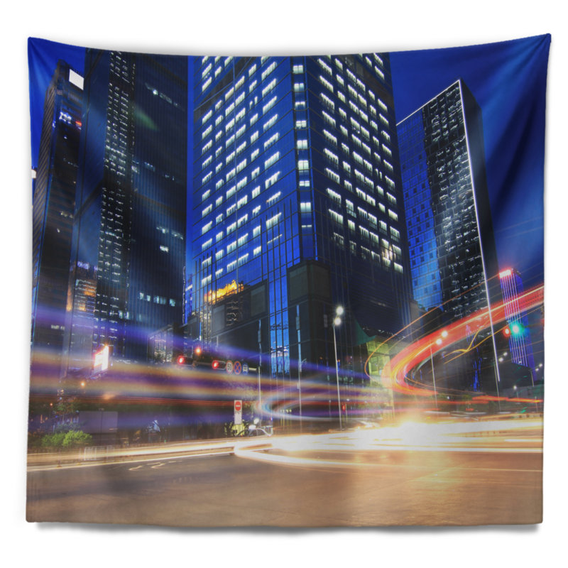Tapisserie Cityscape Light Trails, H 78 po x l 92 po