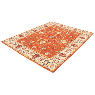 Amon One-of-a-Kind 9'1" X 11'8" 2010s Area Rug in Burnt Orange